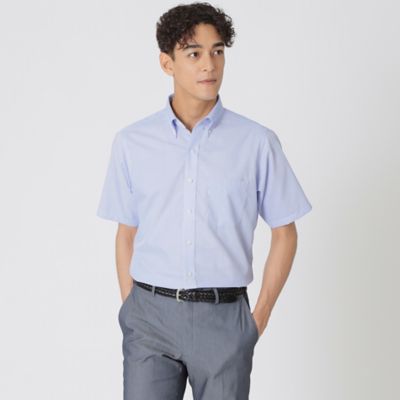 【形態安定／高通気／クールビズ】シャンブレーメッシュ半袖ボタンダウンシャツ（Ｊ１Ｍ３２５４０＿＿）