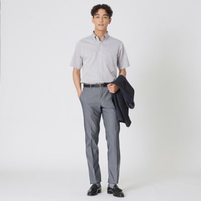 【形態安定／高通気／クールビズ】シャンブレーメッシュ半袖ボタンダウンシャツ（Ｊ１Ｍ３２５４０＿＿）