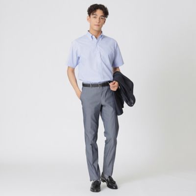 【形態安定／高通気／クールビズ】シャンブレーメッシュ半袖ボタンダウンシャツ（Ｊ１Ｍ３２５４０＿＿）