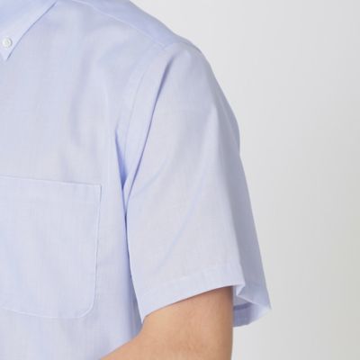 【形態安定／高通気／クールビズ】シャンブレーメッシュ半袖ボタンダウンシャツ（Ｊ１Ｍ３２５４０＿＿）