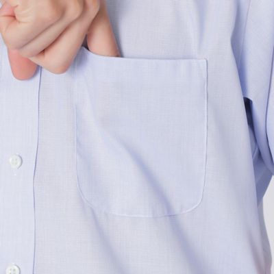 【形態安定／高通気／クールビズ】シャンブレーメッシュ半袖ボタンダウンシャツ（Ｊ１Ｍ３２５４０＿＿）