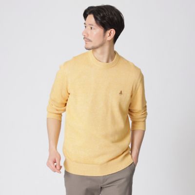 ポールスチュアート　リネンコットンシャンブレークルーネックセーター　Ｌ リネンコットンシャンブレークルーネックセーター