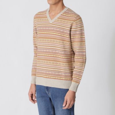 フェアアイル柄Vネックセーター（J1N25614＿＿