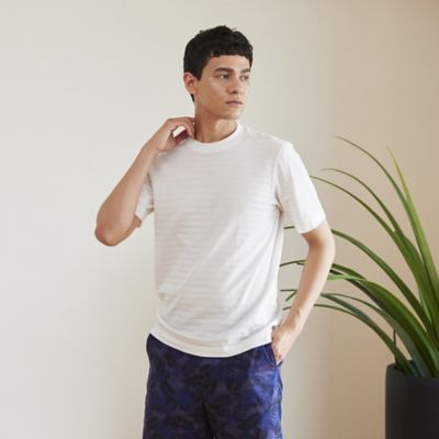 ＜Paul Stuart (Men)＞ハイゲージリンクスシャドウボーダーＴシャツ／カットソー（Ｊ１Ｐ０６１３８＿＿）