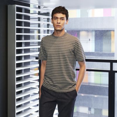 ＜Paul Stuart (Men)＞ハイゲージリンクスマルチカラーボーダーＴシャツ／カットソー（Ｊ１Ｐ０６１４２＿＿）