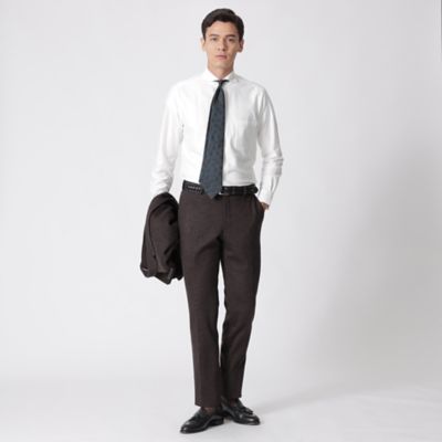 コットンミックスへリンボンジャカードカットソーシャツ／カッタウェイ