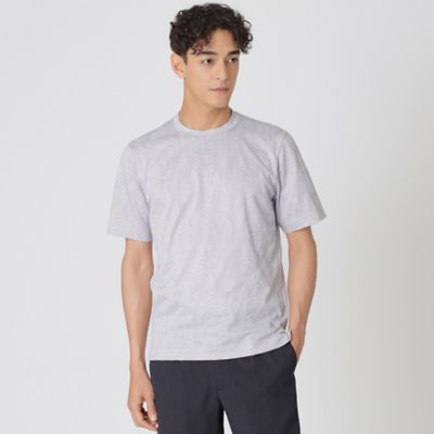 ＜Paul Stuart (Men)＞リーフ柄ジャカードＴシャツ（半袖）（Ｊ１Ｐ１５５２８＿＿）