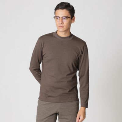 Paul Stuart (Men)/ポール・スチュアート ウールプレーティングモックネックTシャツ(J1P84652__) チャ56G トップス【三越伊勢丹/公式】