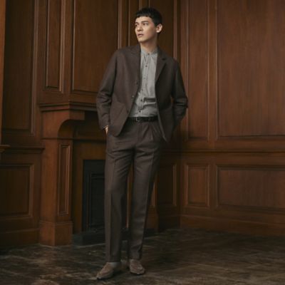 【Ｎｉｋｋｅｉ　ｍａｇａｚｉｎ掲載】メランジフランネルトラウザーズ（Ｊ１Ｑ４１４２８＿＿）