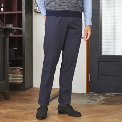 「Ａｄｊｕｓｔａｂｌｅ　Ｆｉｔ」ストレッチリアクティブデニムワンプリーツパンツ／テーパードジーンズ（Ｊ１Ｒ５５２１５＿＿）