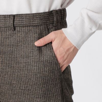 ミルドウールチェックコンフォートスリムパンツ（Ｊ１Ｒ７２２１６＿＿）