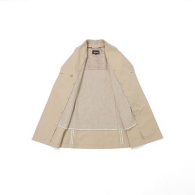 シルクコットンギャバジン コート【はっ水加工】【ライナー