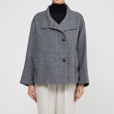 試着のみ 正規品 ポール・スチュアート ツィードコート ショート丈 M eclat掲載】ソフトミックスツイード コート(コート)｜Paul Stuart
