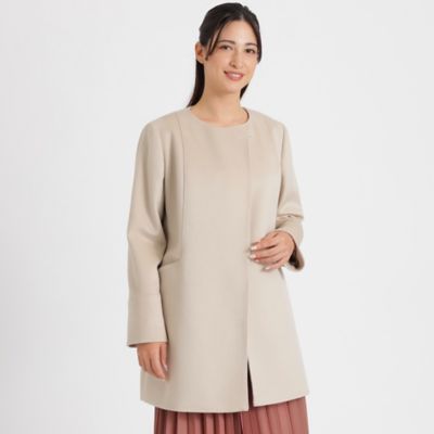 ＜Paul Stuart (Women)＞ウールカシミヤビーバー　ノーカラーショートコート（Ｋ１Ｂ２４２４６＿＿）