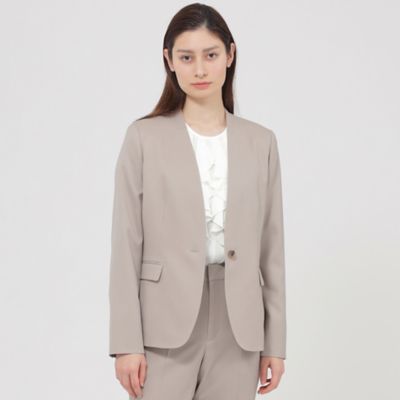 ＜Paul Stuart (Women)＞【Ｎｉｋｋｅｉ　ｍａｇａｚｉｎｅ掲載】【ウォッシャブル】ウーステッドツイル　ジャケット（Ｋ１Ｅ３６５１５＿＿）