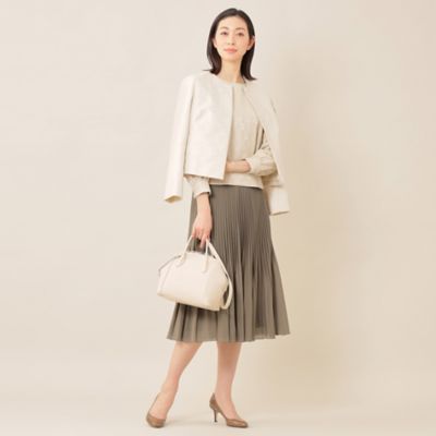 【値下げ】ポールカ　PAULEKA　秋冬　ノーカラージャケット　ベージュ　M ポールカ PAULEKA 秋冬 ノーカラージャケット ベージュ 38 M