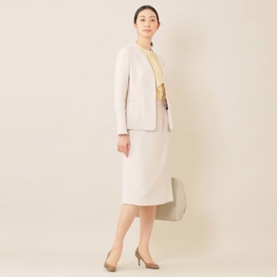 ウェイビーダブルクロス ノーカラージャケット【ウォッシャブル