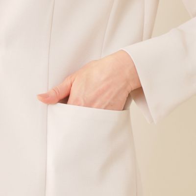 ウェイビーダブルクロス ノーカラージャケット【ウォッシャブル