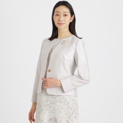 ＜Paul Stuart (Women)＞カールマイヤー　ノーカラージャケット２３ＳＳ【ウォッシャブル】【抗菌防臭】（Ｋ１Ｅ５５１５８＿＿）