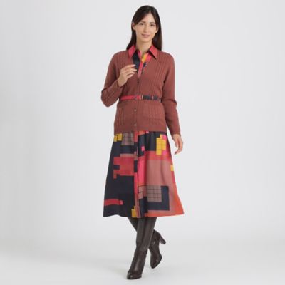 koharu Paul Stuart レトロブロックプリントワンピース Paul Stuart