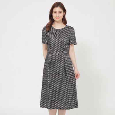 ＜Paul Stuart (Women)＞【ウォッシャブル】ダブルドットプリント／ドット＆ラインフラワー　ワンピース（Ｋ１Ｊ０８３３８＿＿）