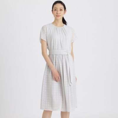 ＜Paul Stuart (Women)＞ウィンドーカットジャカード　ワンピース【ウォッシャブル】（Ｋ１Ｊ２４１５６＿＿）