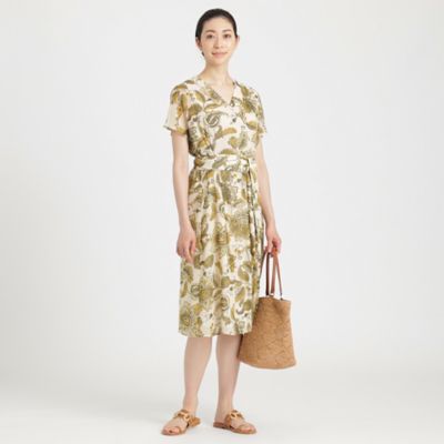 バティックプリント　カシュクールワンピース【ウォッシャブル】（Ｋ１Ｊ２５１７１＿＿）