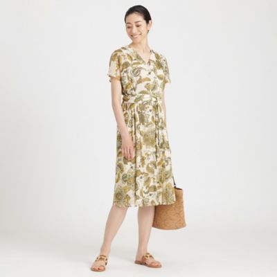 バティックプリント　カシュクールワンピース【ウォッシャブル】（Ｋ１Ｊ２５１７１＿＿）