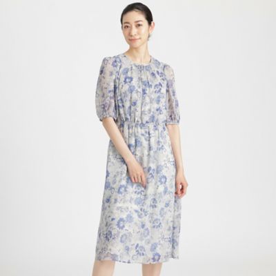 ＜Paul Stuart (Women)＞シャイニーバティックプリント　ワンピース【ウォッシャブル】（Ｋ１Ｊ２８１７２＿＿）
