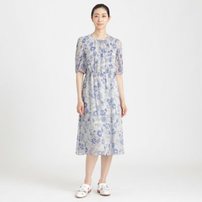 インポート 英国 IZABEL プリントワンピース ブルー UK10 インポート 英国 IZABEL プリントワンピース ブルー UK10 レディース