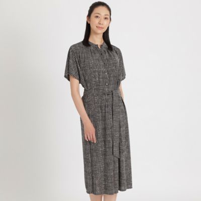 ＜Paul Stuart (Women)＞スレットウィンドウプリント　ワンピース【ウォッシャブル】（Ｋ１Ｊ３０２７５＿＿）