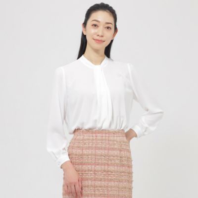 ＜Paul Stuart (Women)＞ツイストジョーゼット　ブラウス【ウォッシャブル】（Ｋ１Ｌ０４３１１＿＿）