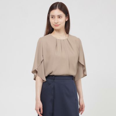 ＜Paul Stuart (Women)＞【ウォッシャブル】バックサテンジョーゼット　ブラウス（Ｋ１Ｌ１４５４５＿＿）