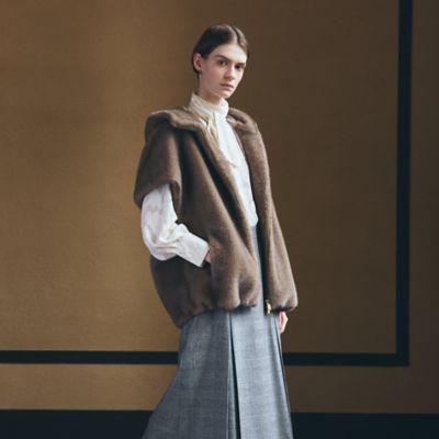 ✨未使用級 レリアン × デザイナーズギルド プリーツ ウォッシャブル 花柄 シアーフリル2WAYブラウス／ウォッシャブル／オーガンジー／無地