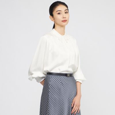 ＜Paul Stuart (Women)＞【ウォッシャブル】ストレッチダブルサテン　ブラウス（Ｋ１Ｌ１７６４３＿＿）