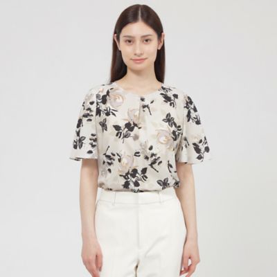 【ＷＥＢ・一部店舗限定】フローラル／ドットプリント　ブラウス（Ｋ１Ｌ１８５８６＿＿）