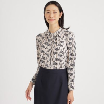 ＜Paul Stuart (Women)＞ジオメトリープリント　ブラウス【ウォッシャブル】（Ｋ１Ｌ２４２１６＿＿）