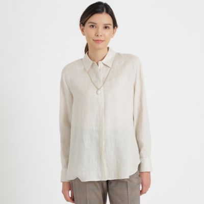＜Paul Stuart (Women)＞ウォッシャブルリネン　ブラウス【ウォッシャブル】（Ｋ１Ｌ２５１４９＿＿）