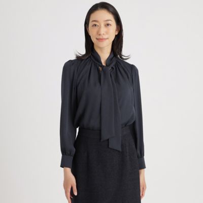 ＜Paul Stuart (Women)＞ファインサテンジャカード　ブラウス【ウォッシャブル】（Ｋ１Ｌ２６２２１＿＿）