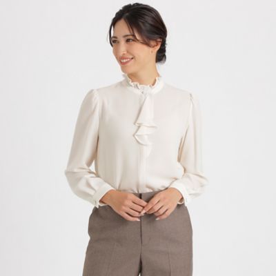 ＜Paul Stuart (Women)＞ナチュラルストレッチジョーゼット　ブラウス【ウォッシャブル】（Ｋ１Ｌ３０２０６＿＿）