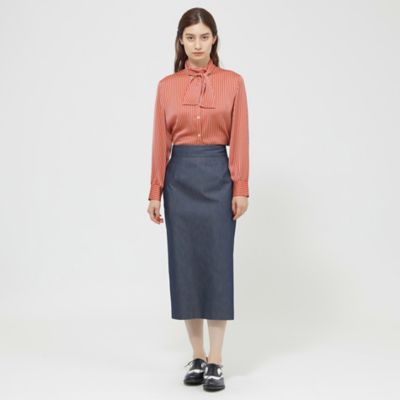【再入荷】【ウォッシャブル】ソフトサテンストライプ　ブラウス（Ｋ１Ｌ３７４１７＿＿）