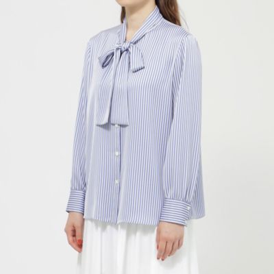 【再入荷】【ウォッシャブル】ソフトサテンストライプ　ブラウス（Ｋ１Ｌ３７４１７＿＿）
