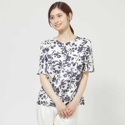 ＜Paul Stuart (Women)＞【ウォッシャブル】モノフラワー　ブラウス（Ｋ１Ｌ３８３６５＿＿）