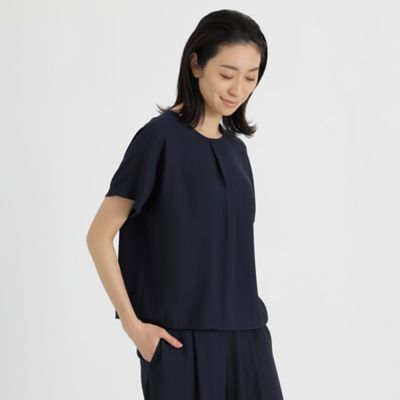Paul Stuart - 【新品未使用タグ付き】バックサテンジョーゼットフレンチ袖ブラウス バックサテンジョーゼット フレンチ袖ブラウス23SS