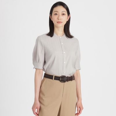 ＜Paul Stuart (Women)＞ヘリンボーンストライプ　ブラウス【ウォッシャブル】（Ｋ１Ｌ４４１４６＿＿）