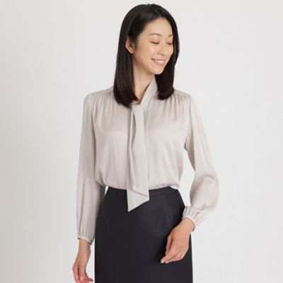 ＜Paul Stuart (Women)＞【ＤＲＥＳＳ　ＢＬＯＵＳＥ】ウォッシャブルシルクボウタイブラウス（Ｋ１Ｌ４５２７９＿＿）