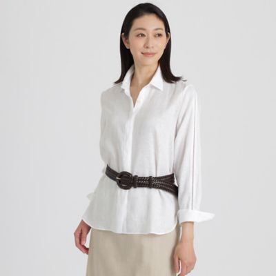 ＜Paul Stuart (Women)＞【ＷＥＢ限定】ウォッシャブルリネン　ブラウス【ウォッシャブル】（Ｋ１Ｌ５１１８９＿＿）