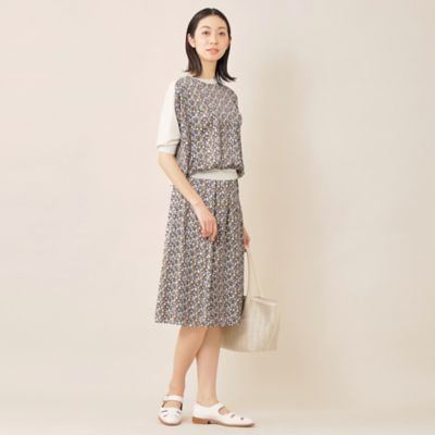 新品✨ポールスチュアート　コンビプルオーバー カラーブロックプリント ニットコンビプルオーバー