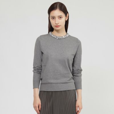 ＜Paul Stuart (Women)＞【ウォッシャブル】ビジューニット　プルオーバー（Ｋ１Ｎ１５６１９＿＿）