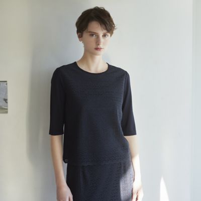 【新品・タグ付き】ジルスチュアート　モチーフレースコンビプルオーバー ウォッシャブル】レースコンビニット プルオーバー